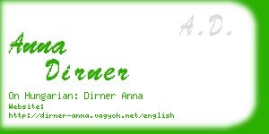 anna dirner business card